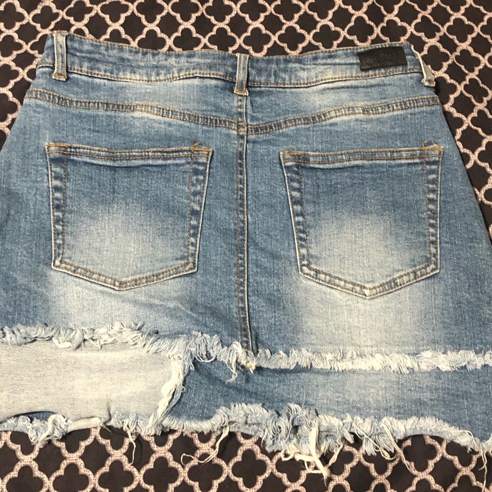 C'est Toi Black Label Skirt Denim Mini Distressed - Picture 3 of 6